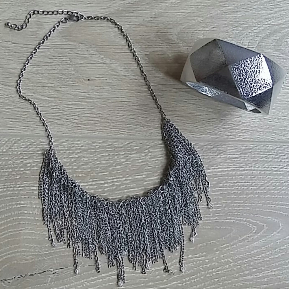 silver costume jewelry set